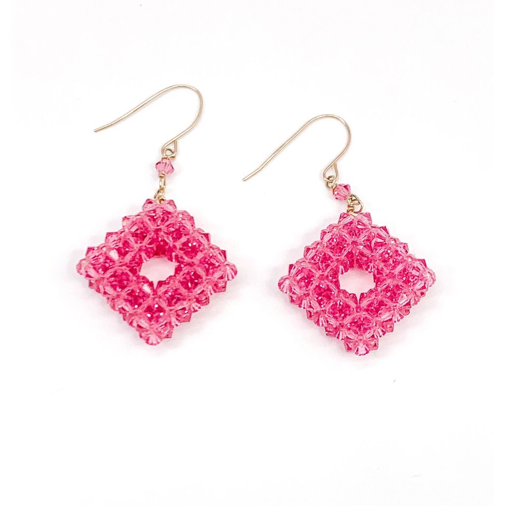 Vintage 14k Pink Stone Earrings